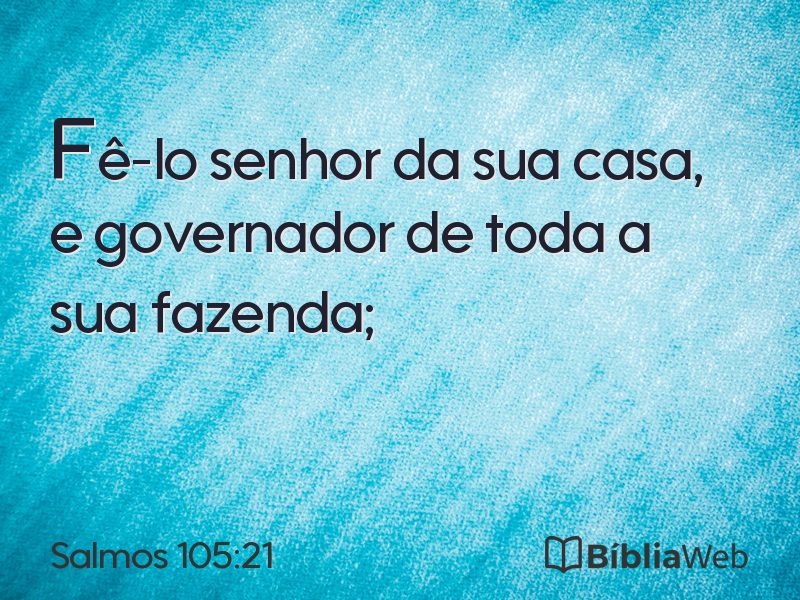 Salmos 105:21 em imagem para compartilhar