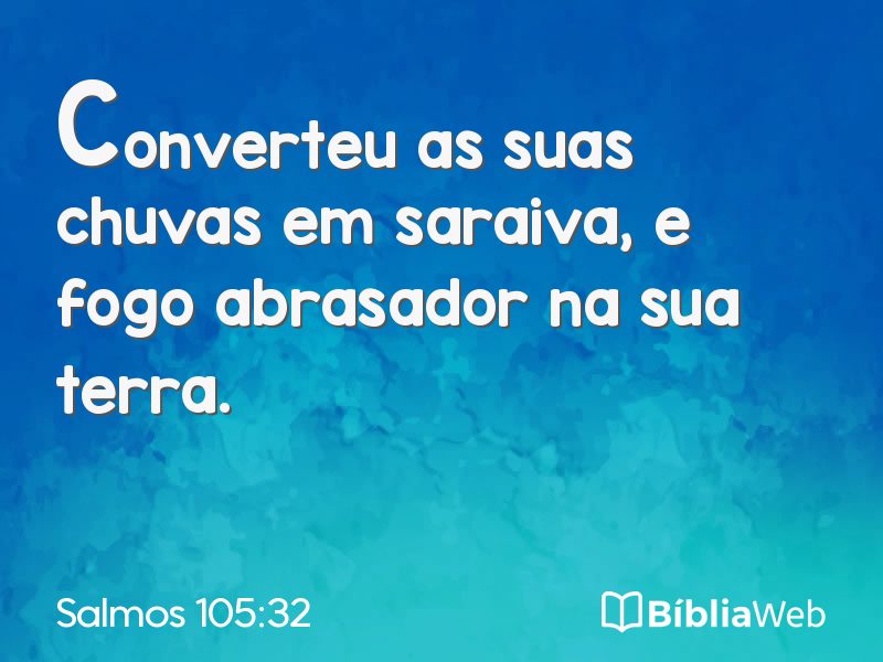 Salmos 105:32 em imagem para compartilhar