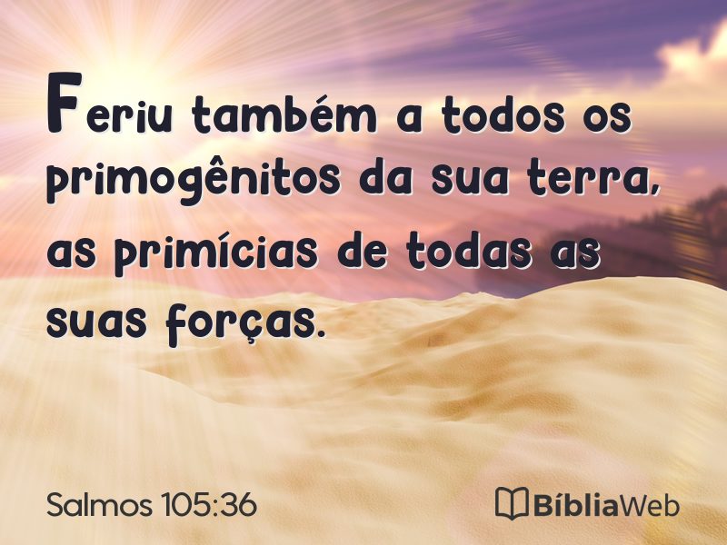 Salmos 105:36 em imagem para compartilhar