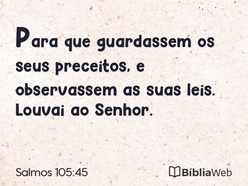 Salmos 105:45 em imagem para compartilhar