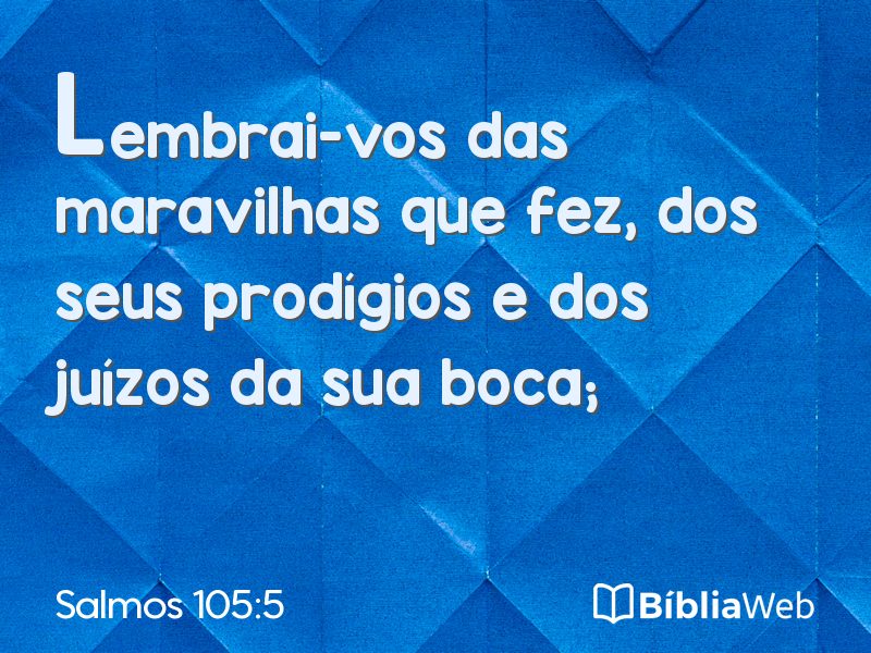 Salmos 105:5 em imagem para compartilhar