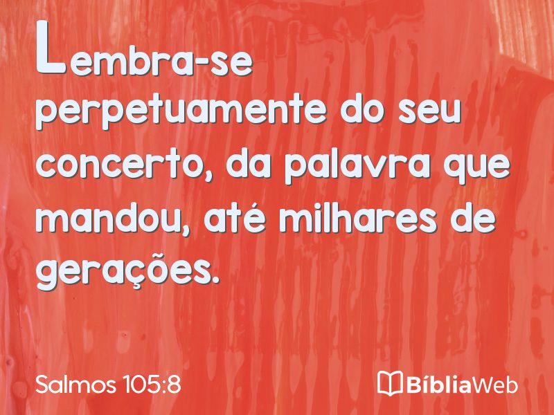 Salmos 105:8 em imagem para compartilhar