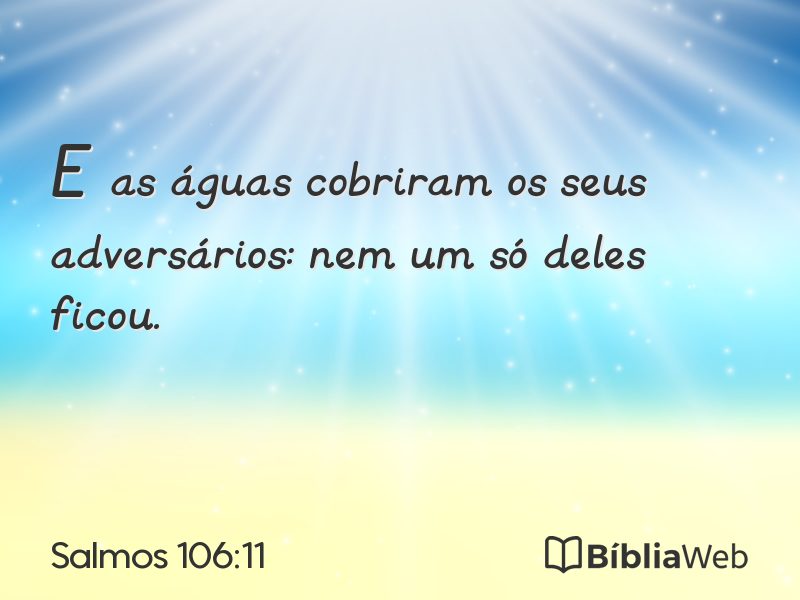 Salmos 106:11 em imagem para compartilhar