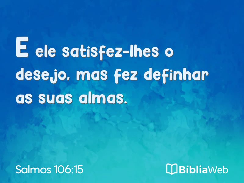 Salmos 106:15 em imagem para compartilhar