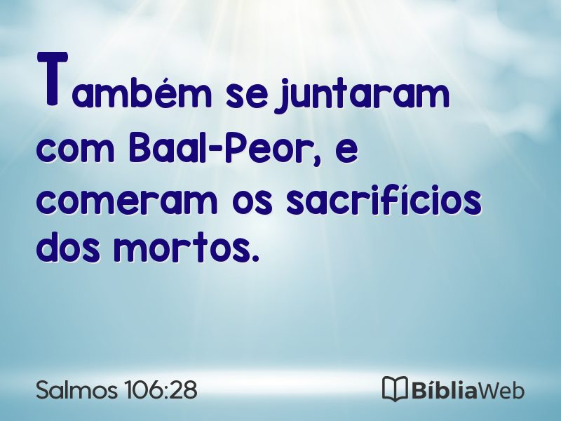 Salmos 106:28 em imagem para compartilhar