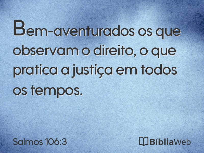Salmos 106:3 em imagem para compartilhar