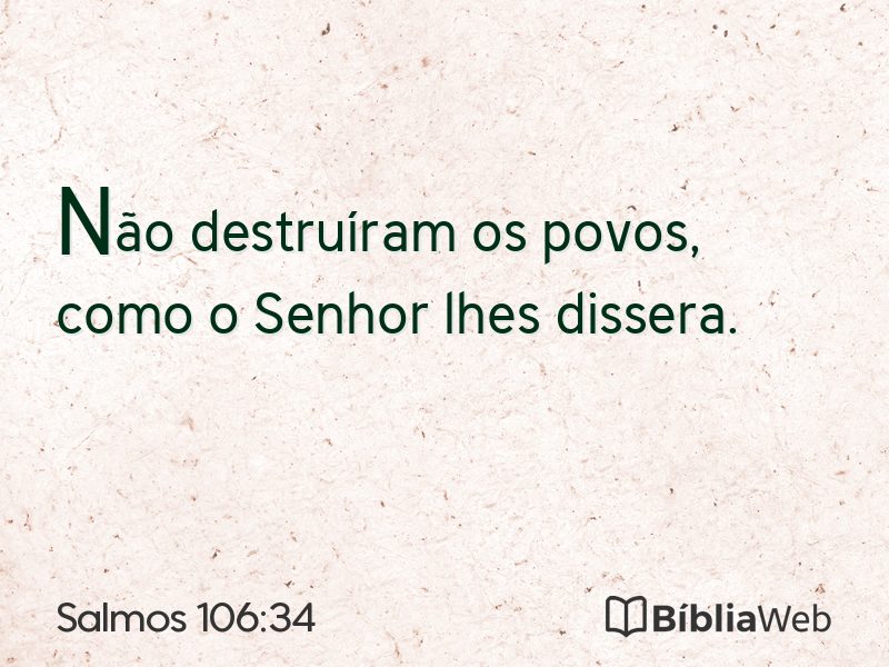 Salmos 106:34 em imagem para compartilhar