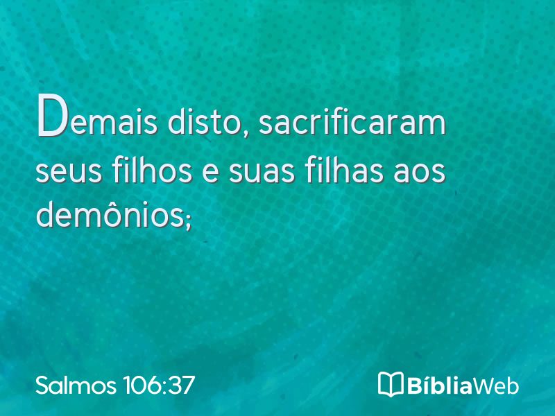 Salmos 106:37 em imagem para compartilhar