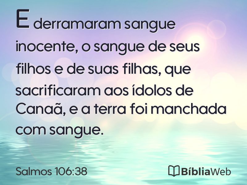 Salmos 106:38 em imagem para compartilhar