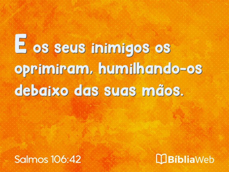 Salmos 106:42 em imagem para compartilhar