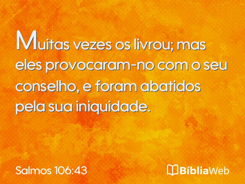 Salmos 106:43 em imagem para compartilhar
