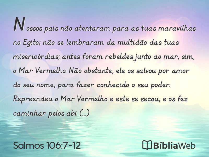 Salmos 106:7-12 em imagem para compartilhar