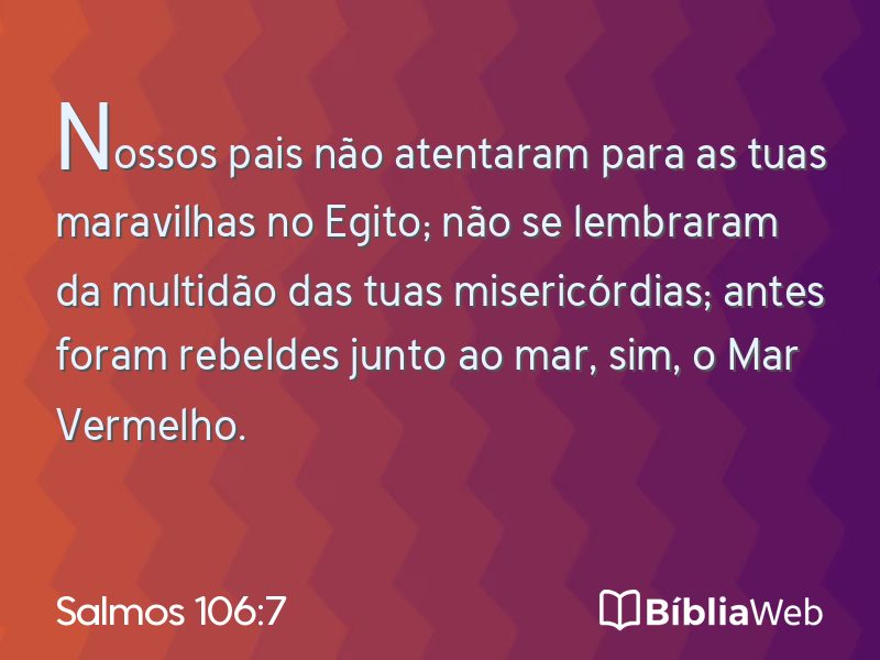 Salmos 106:7 em imagem para compartilhar