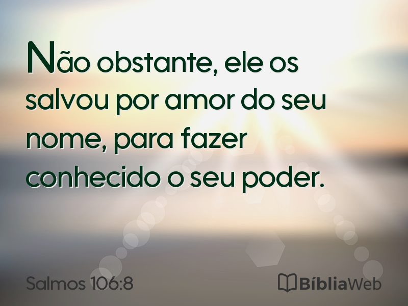 Salmos 106:8 em imagem para compartilhar