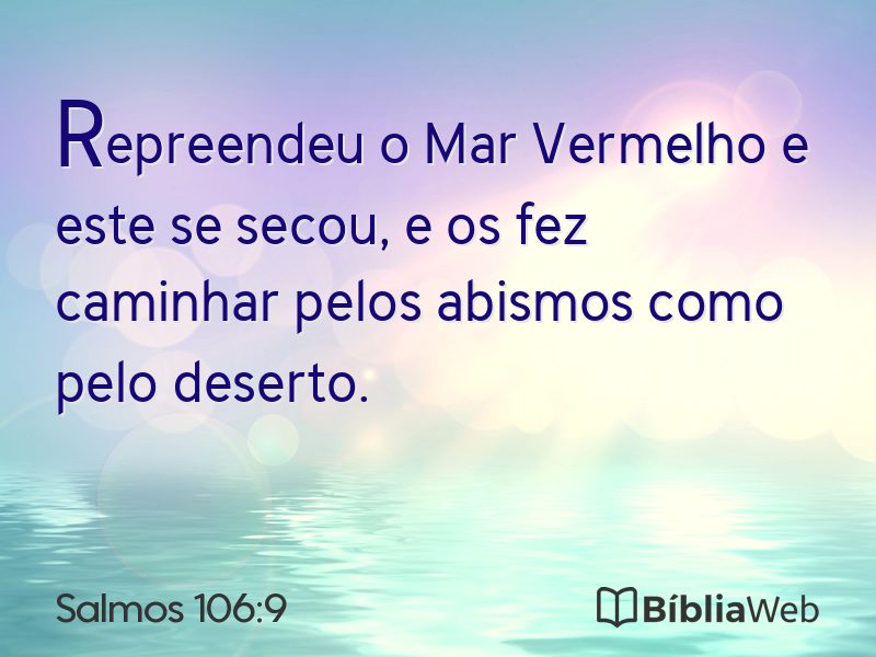 Salmos 106:9 em imagem para compartilhar