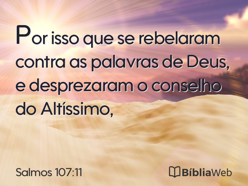 Salmos 107:11 em imagem para compartilhar