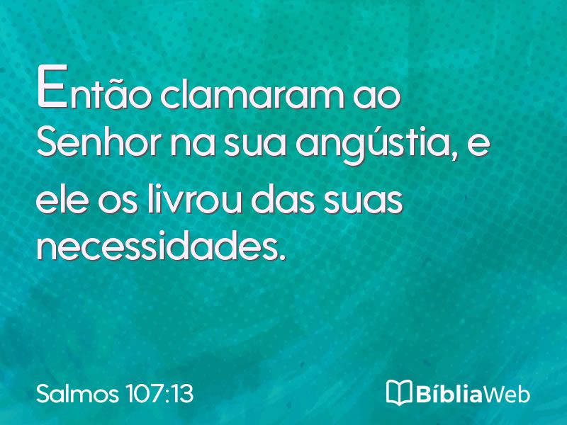 Salmos 107:13 em imagem para compartilhar