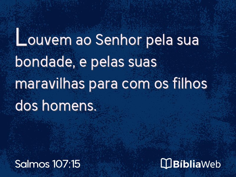 Salmos 107:15 em imagem para compartilhar