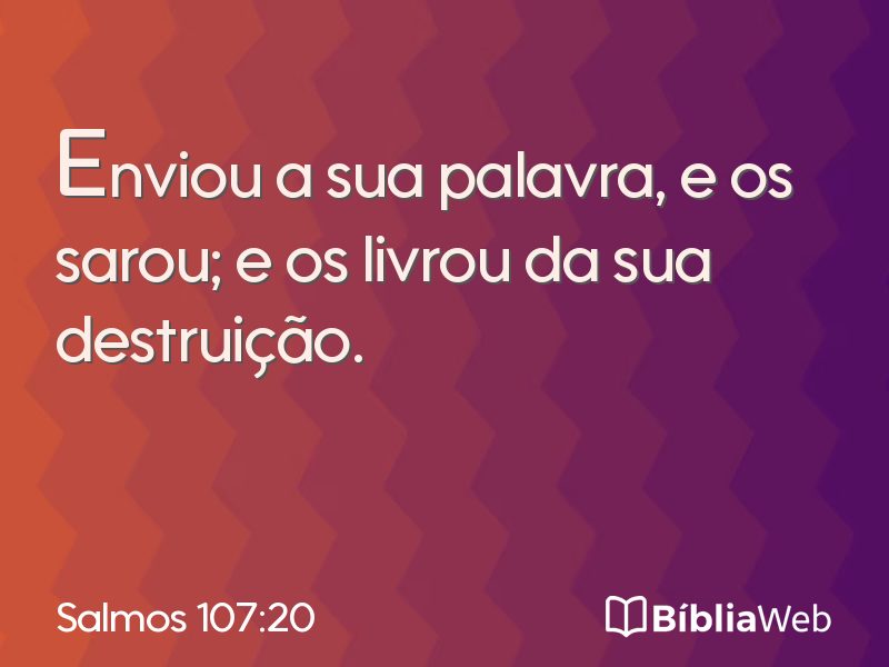 Salmos 107:20 em imagem para compartilhar