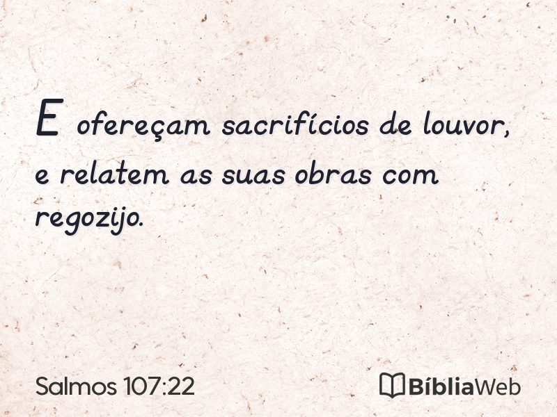 Salmos 107:22 em imagem para compartilhar
