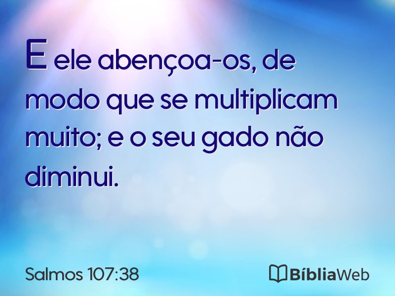 Salmos 107:38 em imagem para compartilhar