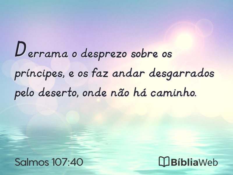 Salmos 107:40 em imagem para compartilhar