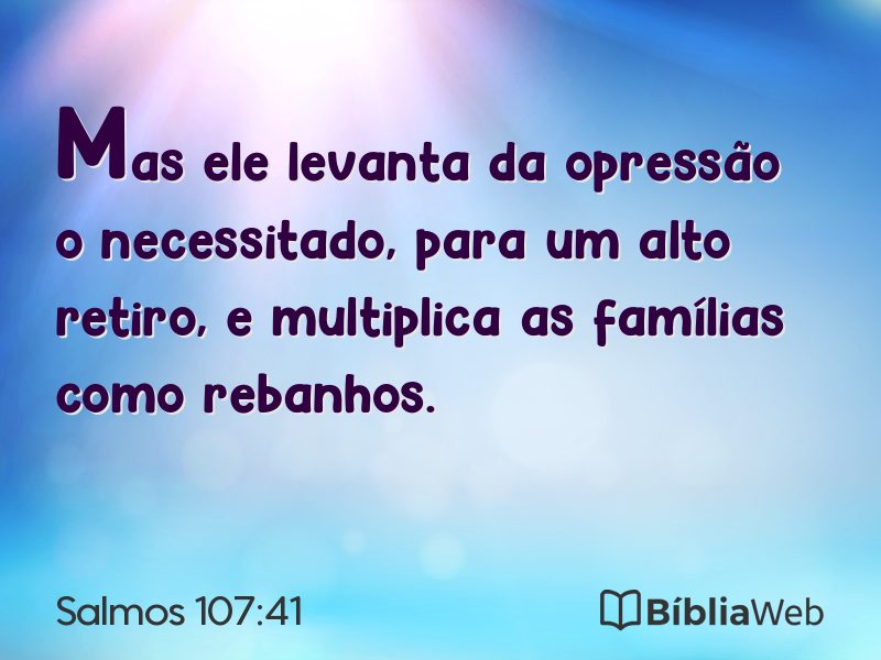 Salmos 107:41 em imagem para compartilhar