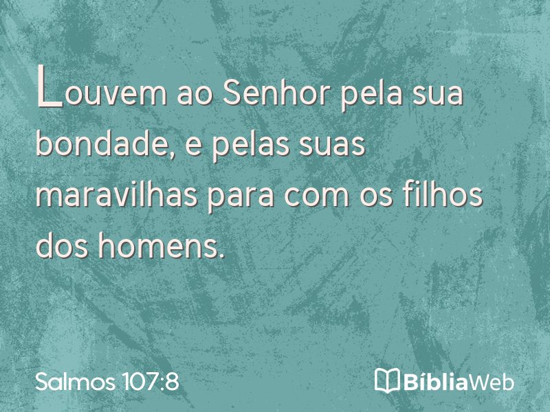 Salmos 107:8 em imagem para compartilhar
