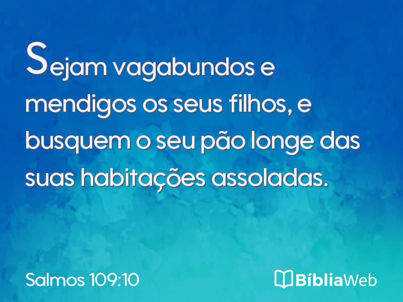 Salmos 109:10 em imagem para compartilhar