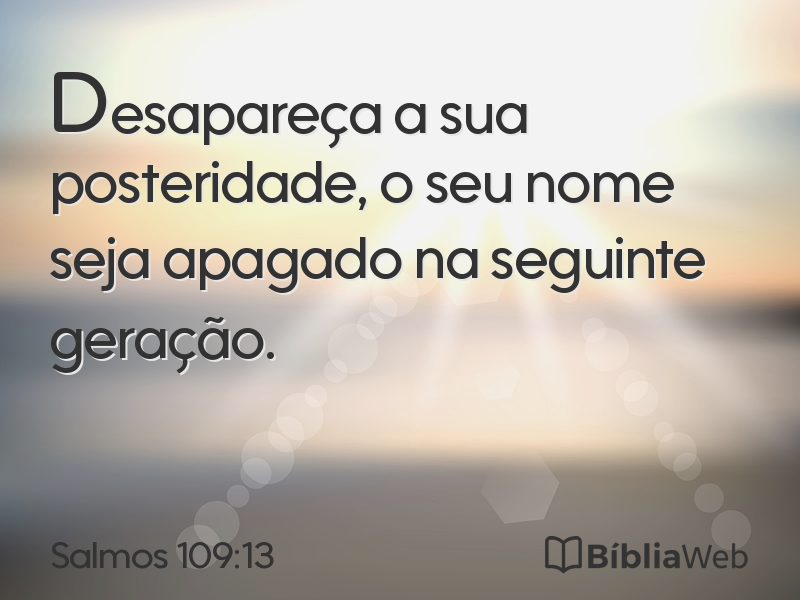 Salmos 109:13 em imagem para compartilhar