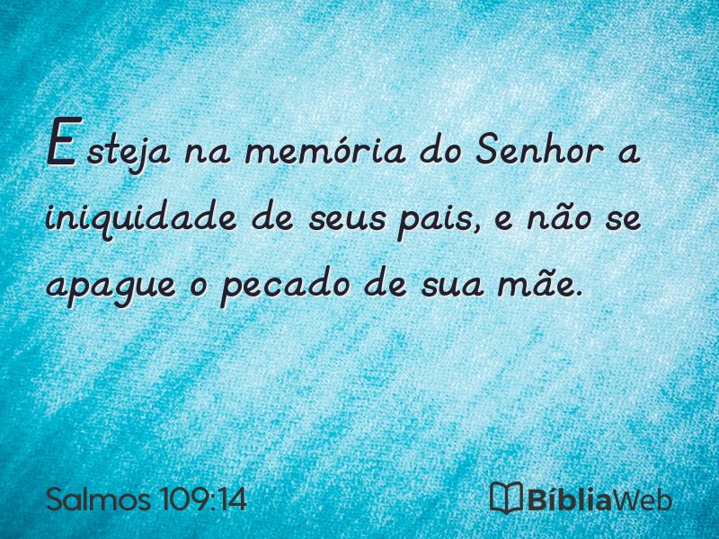 Salmos 109:14 em imagem para compartilhar