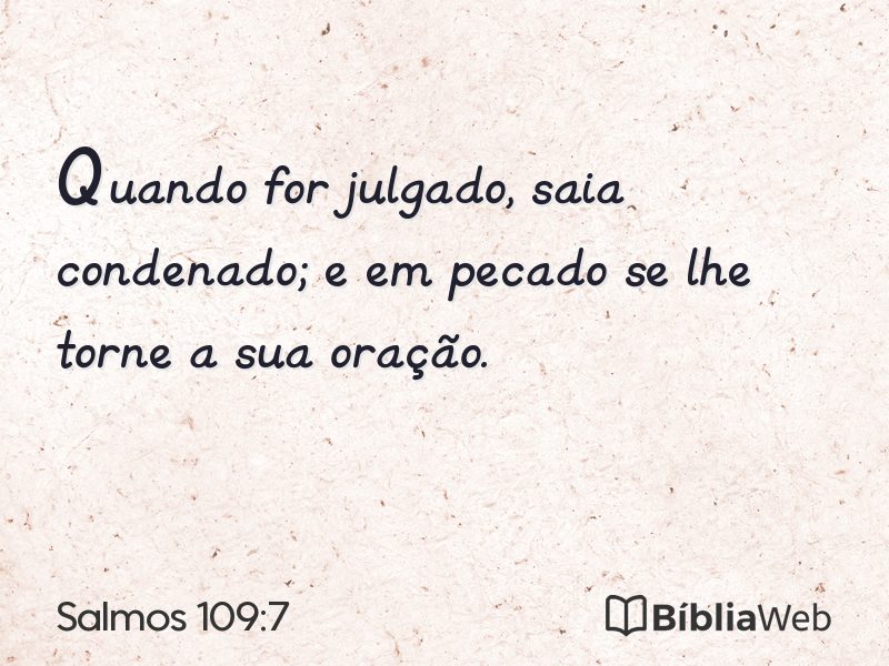 Salmos 109:7 em imagem para compartilhar