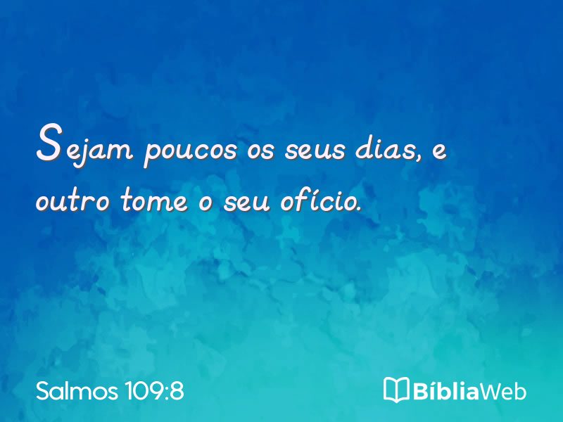 Salmos 109:8 em imagem para compartilhar