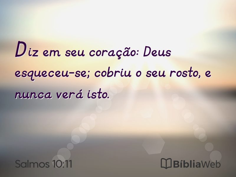 Salmos 10:11 em imagem para compartilhar