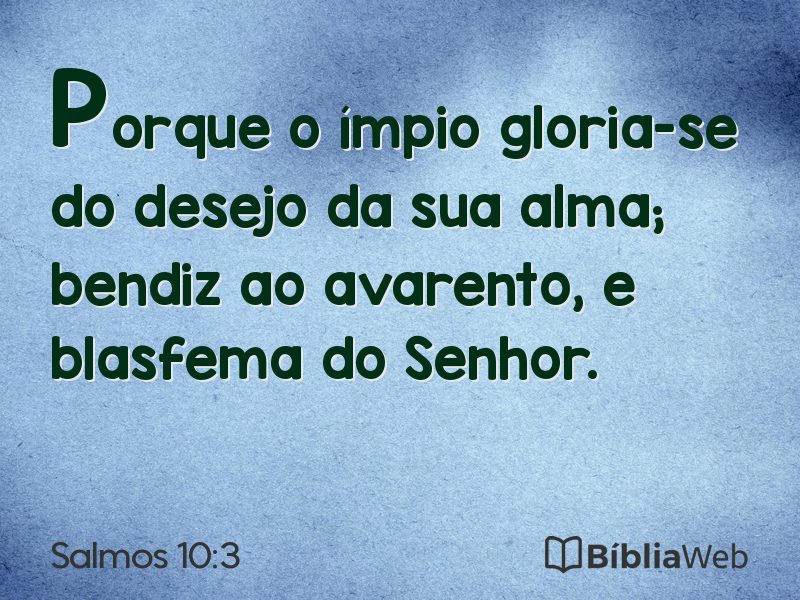 Salmos 10:3 em imagem para compartilhar
