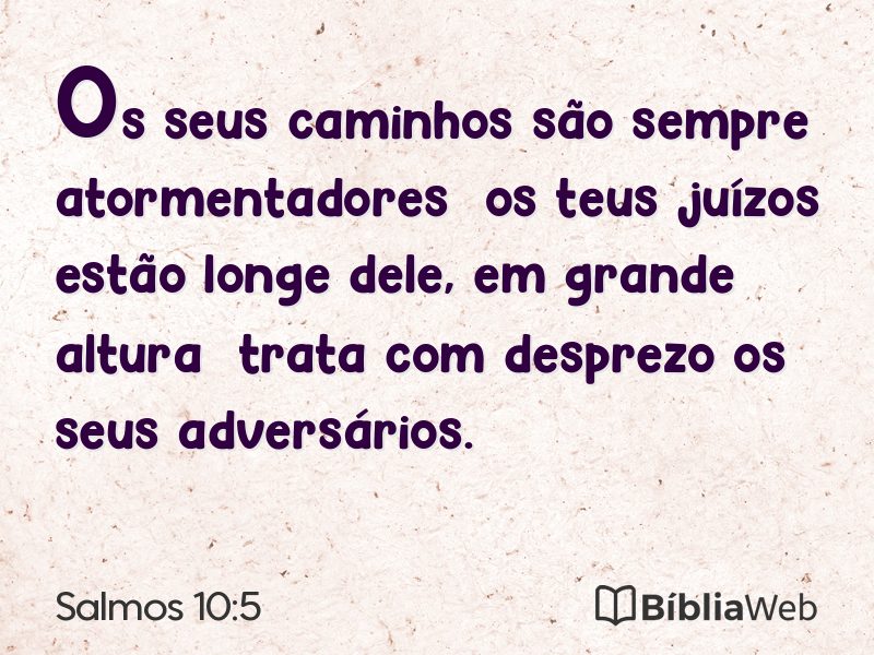 Salmos 10:5 em imagem para compartilhar