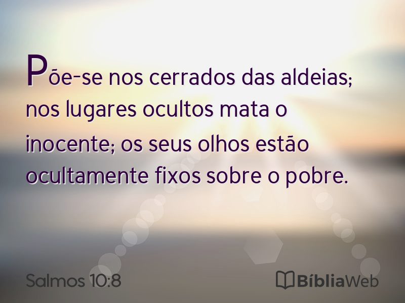 Salmos 10:8 em imagem para compartilhar