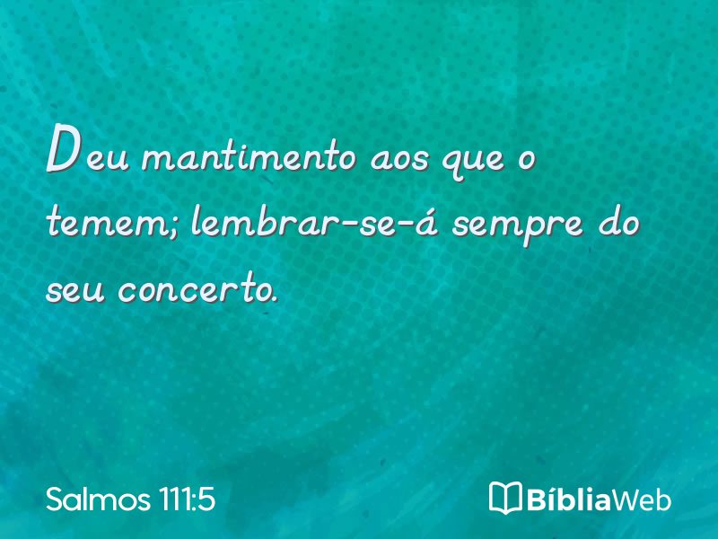 Salmos 111:5 em imagem para compartilhar