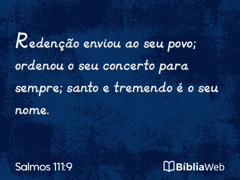 Salmos 111:9 em imagem para compartilhar