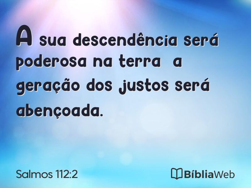 Salmos 112:2 em imagem para compartilhar