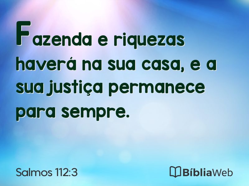 Salmos 112:3 em imagem para compartilhar