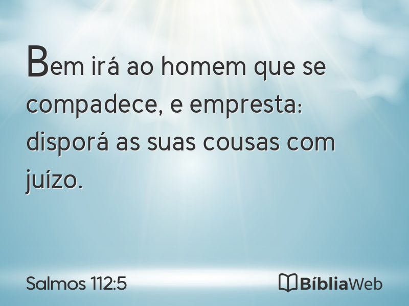Salmos 112:5 em imagem para compartilhar