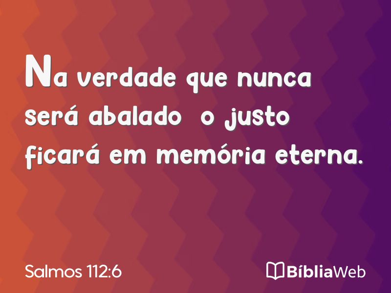 Salmos 112:6 em imagem para compartilhar