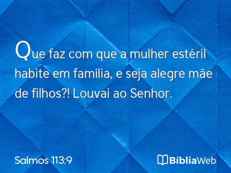 Salmos 113:9 em imagem para compartilhar