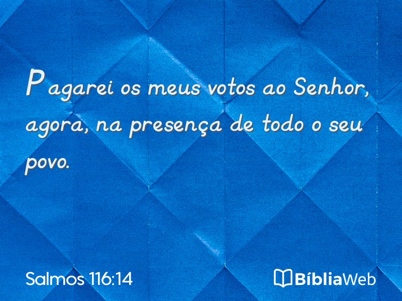 Salmos 116:14 em imagem para compartilhar