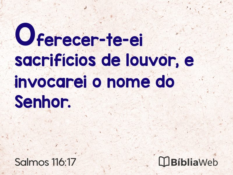 Salmos 116:17 em imagem para compartilhar