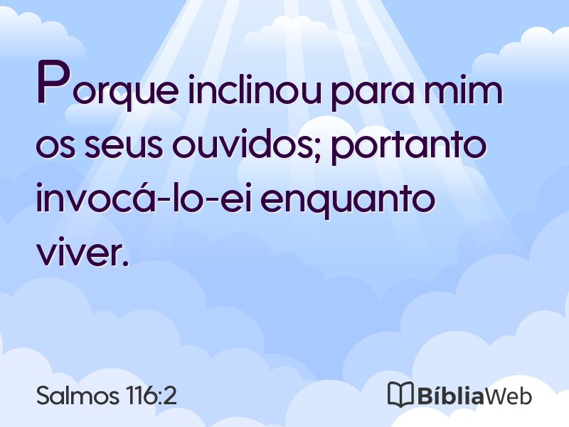 Salmos 116:2 em imagem para compartilhar