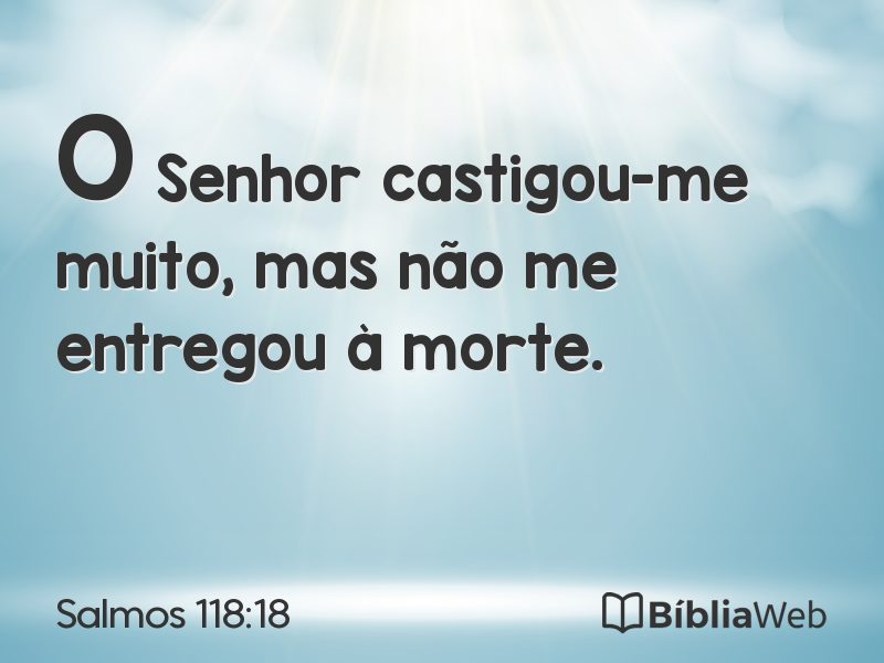 Salmos 118:18 em imagem para compartilhar