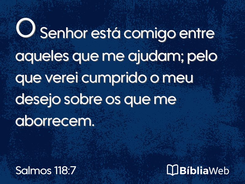 Salmos 118:7 em imagem para compartilhar