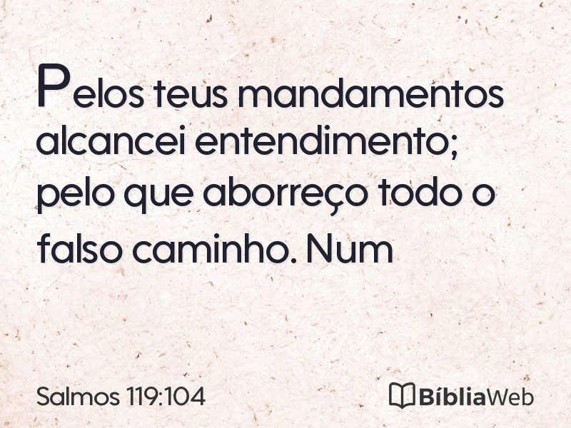 Salmos 119:104 em imagem para compartilhar